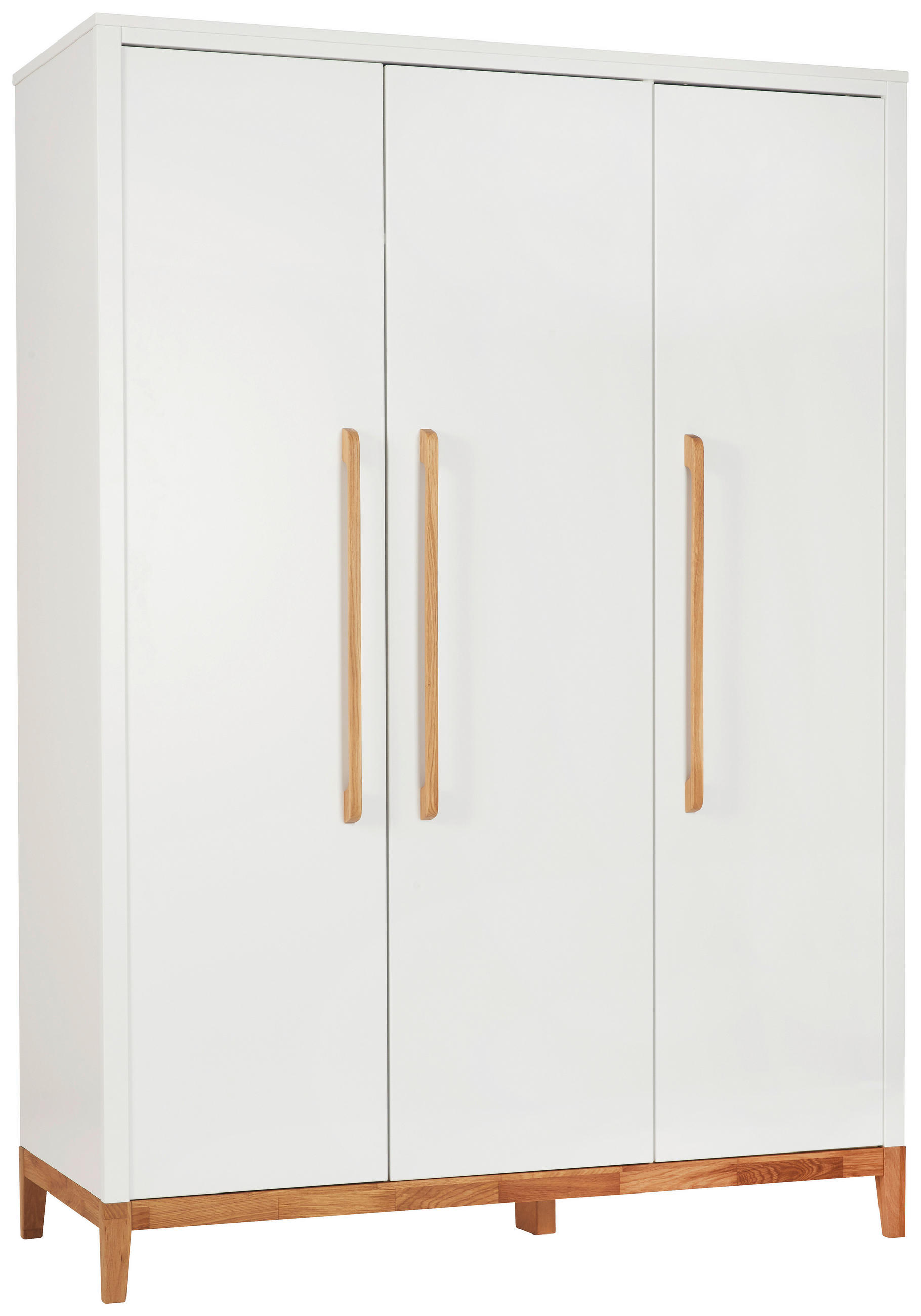 BABYKLEIDERSCHRANK Scandic Weiß, Eichefarben  - Eichefarben/Weiß, Design, Holz/Holzwerkstoff (135/190/55cm) - Jimmylee