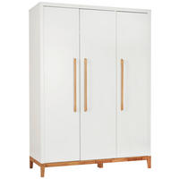 BABYKLEIDERSCHRANK Scandic Weiß, Eichefarben  - Eichefarben/Weiß, Design, Holz/Holzwerkstoff (135/190/55cm) - Jimmylee