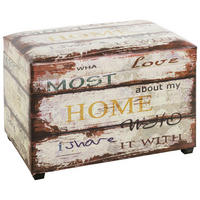 TRUHENBANK 58/42/39 cm Lederlook Braun, Beige  - Beige/Schwarz, Design, Textil (58/42/39cm)