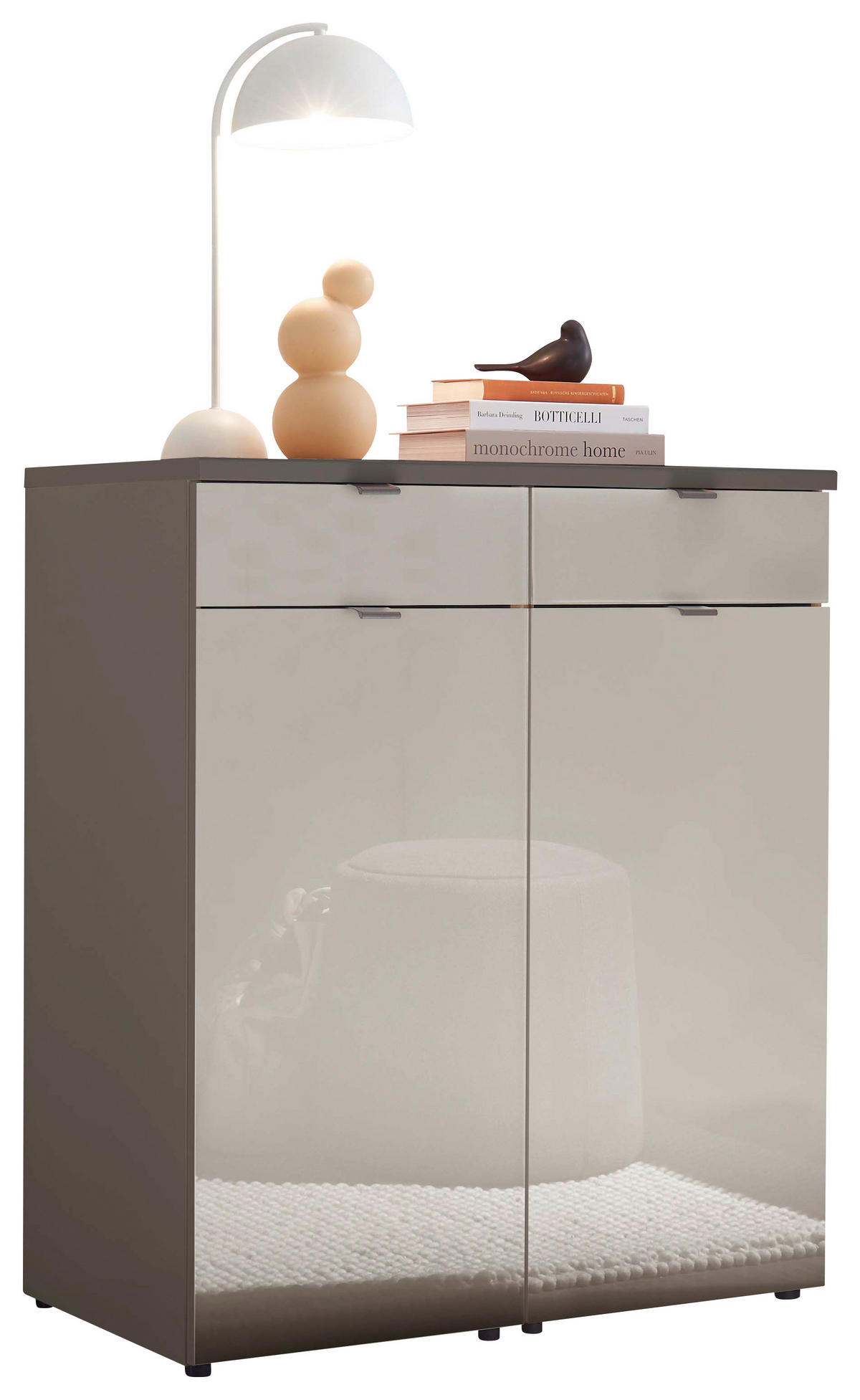 KOMMODE  in 80/91,2/43 cm  - Schieferfarben/Graubraun, Basics, Glas/Holzwerkstoff (80/91,2/43cm) - Dieter Knoll