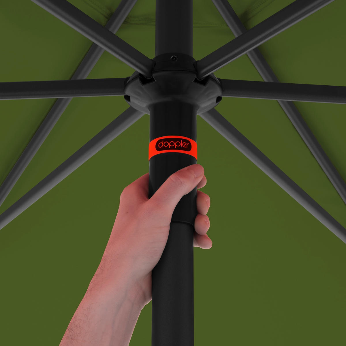 SENČNIK - zelena/antracit, Basics, kovina/tekstil (300/300cm) - Doppler