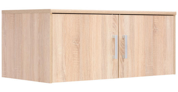 AUFSATZSCHRANK 106/43/54 cm   - Silberfarben/Sonoma Eiche, KONVENTIONELL, Holzwerkstoff/Metall (106/43/54cm) - Xora