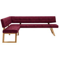 ECKBANK 155/225 cm  in Dunkelrot  - Eichefarben/Dunkelrot, KONVENTIONELL, Holz/Textil (155/225cm) - Dieter Knoll