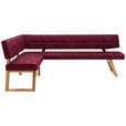 ECKBANK 155/205 cm  in Dunkelrot  - Eichefarben/Dunkelrot, KONVENTIONELL, Holz/Textil (155/205cm) - Dieter Knoll