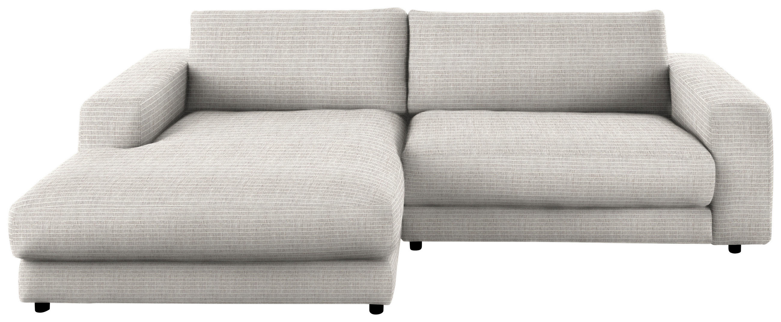 ECKSOFA in Chenille Hellgrau  - Hellgrau/Schwarz, Design, Kunststoff/Textil (190/270cm) - Lomoco