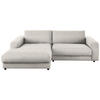 ECKSOFA in Chenille Hellgrau  - Hellgrau/Schwarz, Design, Kunststoff/Textil (190/270cm) - Lomoco