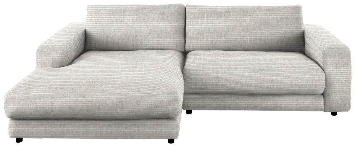 ECKSOFA in Chenille Hellgrau  - Hellgrau/Schwarz, Design, Kunststoff/Textil (190/270cm) - Lomoco