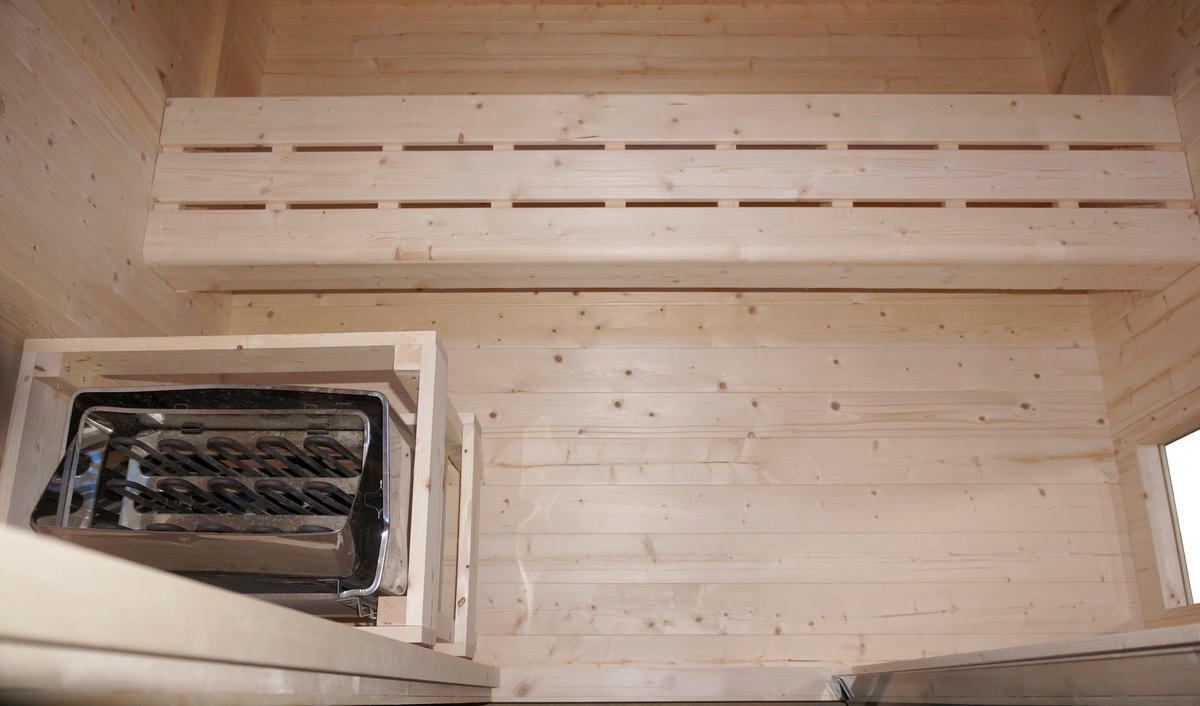 INFRAROTKABINE für 4-6 Personen Lahti  - Fichtefarben, KONVENTIONELL, Holz (198/181,5/202,2cm) - Sanotechnik