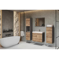 BADEZIMMER 5-teilig  in  - Kastanieneichefarben/Anthrazit, LIFESTYLE, Keramik/Holzwerkstoff (140/133/35cm) - P & B