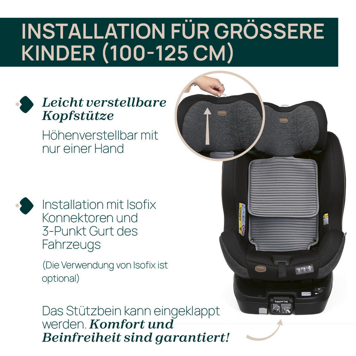 KINDERAUTOSITZ SEAT3FIT IS AIR  - Schwarz, Basics (49/44/61cm) - Chicco