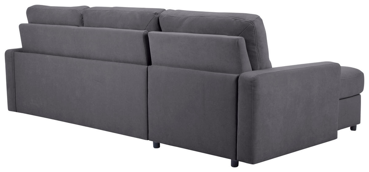 ECKSOFA Dunkelgrau Webstoff  - Dunkelgrau/Schwarz, KONVENTIONELL, Kunststoff/Textil (160/270cm) - Carryhome