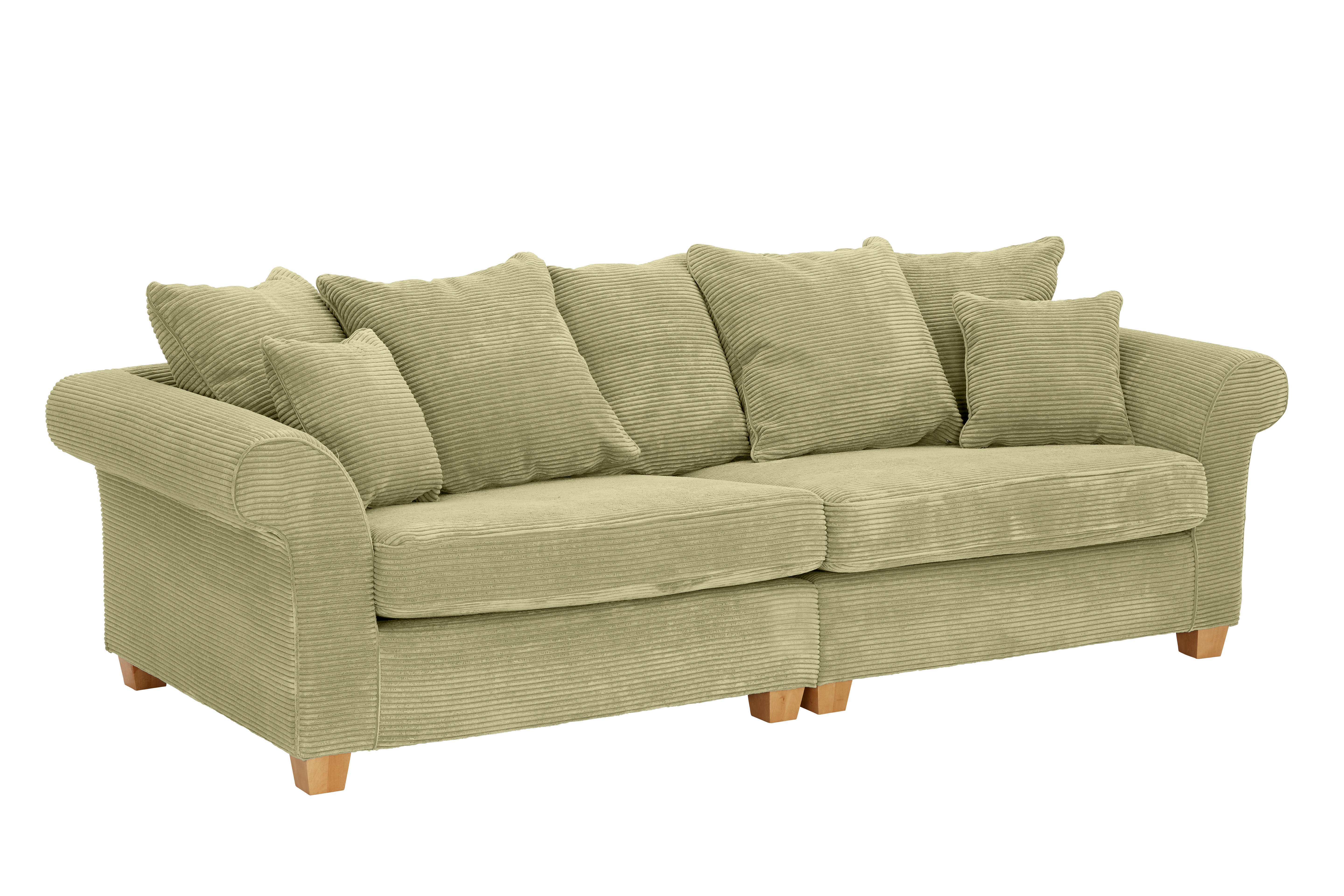 BIG SOFFA i manchester ljusgrön  - ljusgrön/ekfärgad, Lifestyle, trä/textil (264/70/111cm) - Livetastic