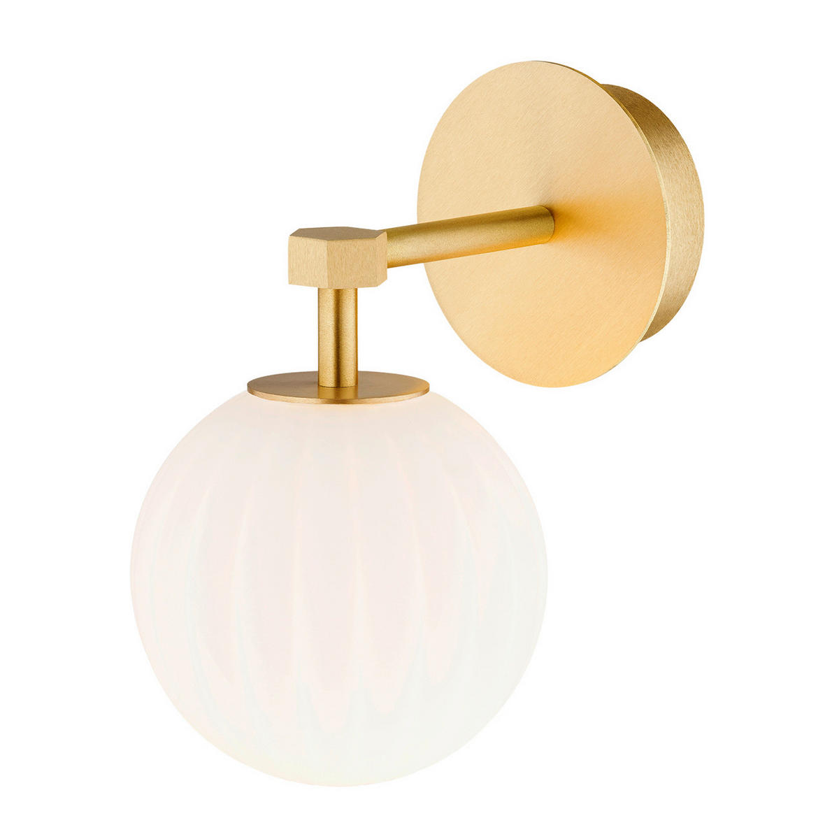 WANDLEUCHTE Paloma 20.5/12/19 cm  - Messingfarben/Weiß, KONVENTIONELL, Glas/Metall (20.5/12/19cm)