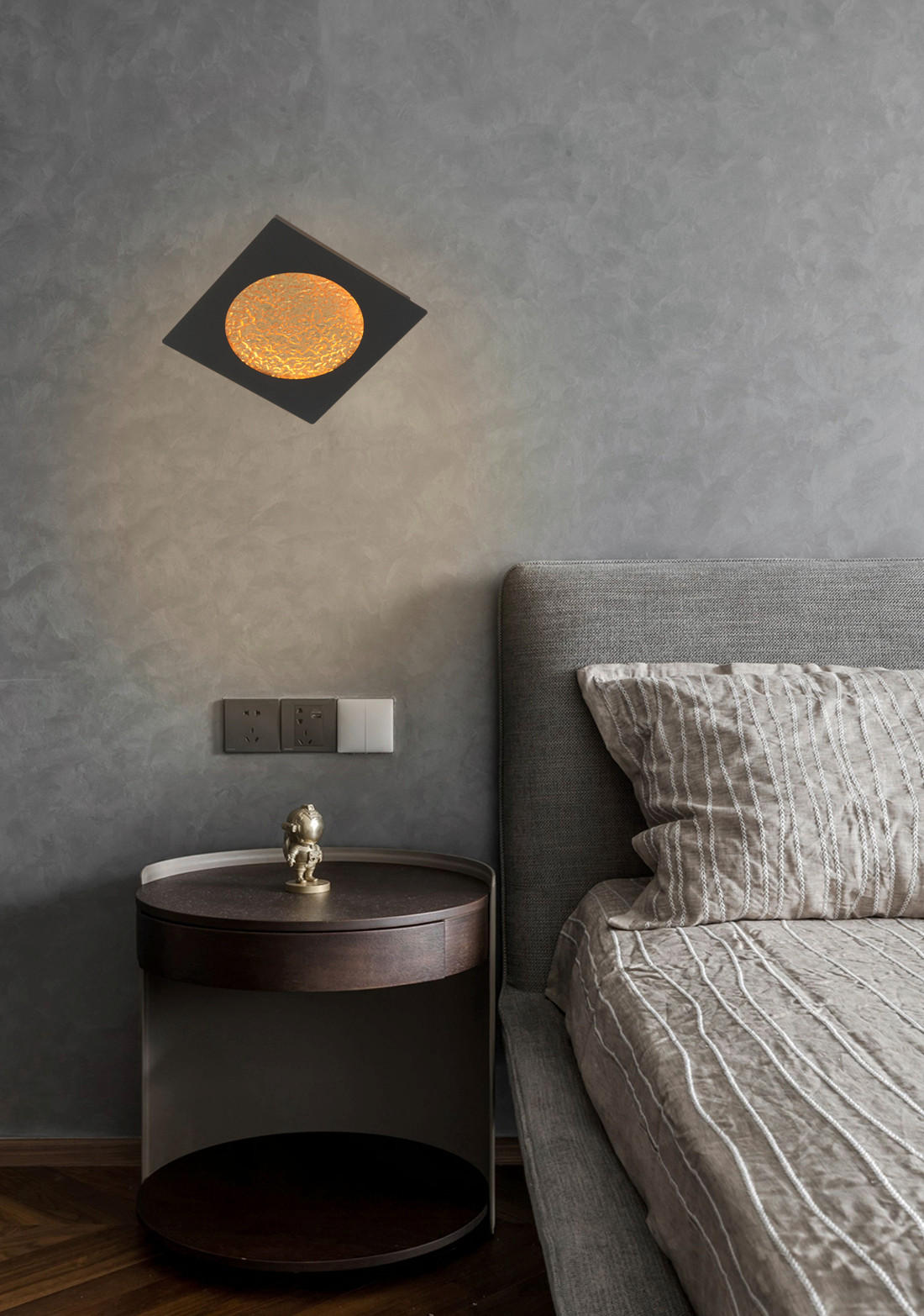 LED-WANDLEUCHTE 28/28/4 cm   - Goldfarben/Schwarz, Design, Kunststoff/Metall (28/28/4cm)