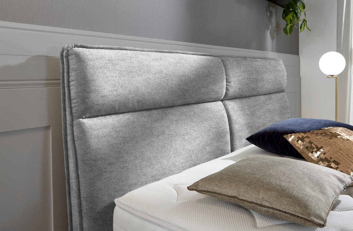 BOXSPRINGBETT 200/200 cm  in Grau  - Grau/Kupferfarben, Konventionell, Textil/Metall (200/200cm) - Ambiente