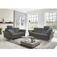2,5-SITZER in Leder Dunkelgrau  - Dunkelgrau/Alufarben, Design, Leder/Metall (164/82/99cm) - Dieter Knoll