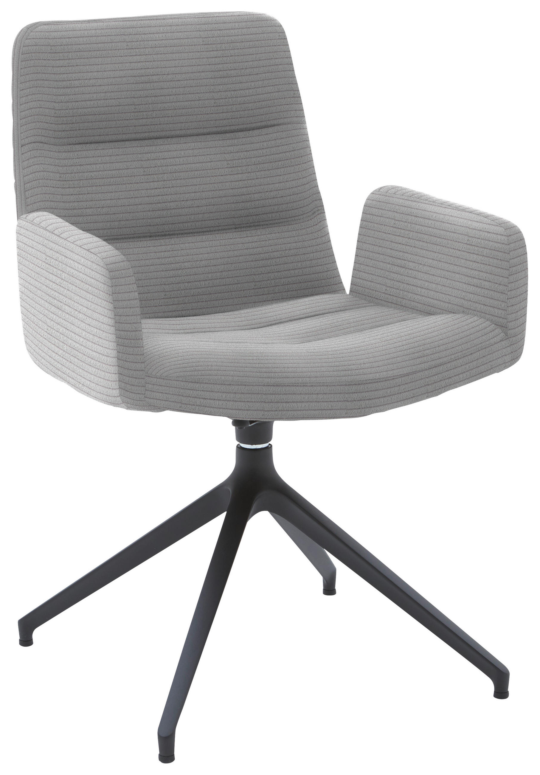 ARMLEHNSTUHL  in Cord  - Schwarz/Grau, Design, Textil/Metall (61/88/66cm) - Dieter Knoll