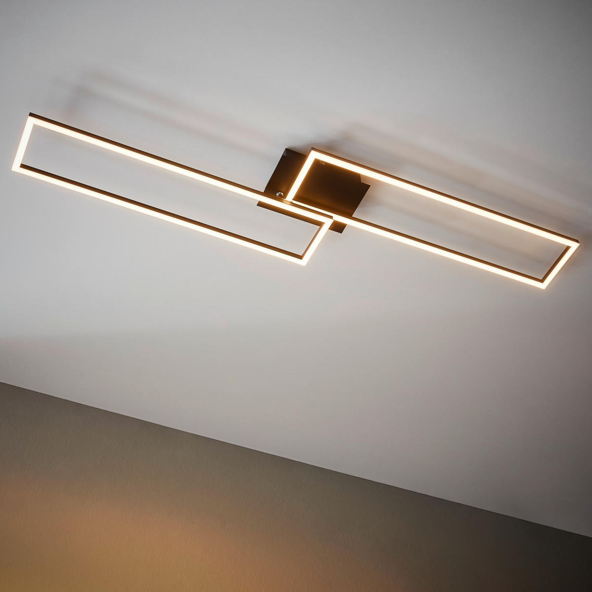 LED MENNYEZETI LÁMPA - fekete, Trend, műanyag/fém (110/25/8cm) - Novel