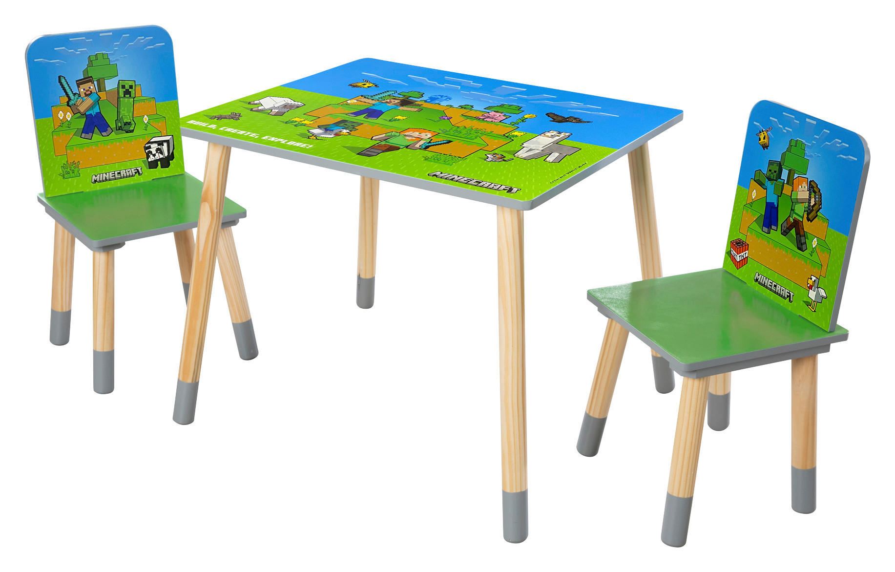 OTROŠKA SEDEŽNA GARNITURA MINECRAFT 60/50/49 cm večbarvno - večbarvno, Moderno, leseni material/les (60/50/49cm) - Minecraft