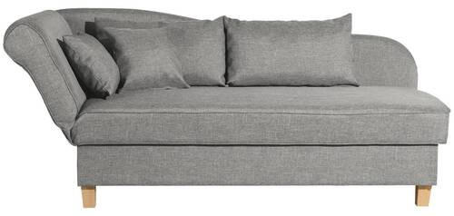 RÉCAMIERE Hellgrau Flachgewebe  - Buchefarben/Hellgrau, Design, Holz/Textil (190/88/82cm) - Max Winzer