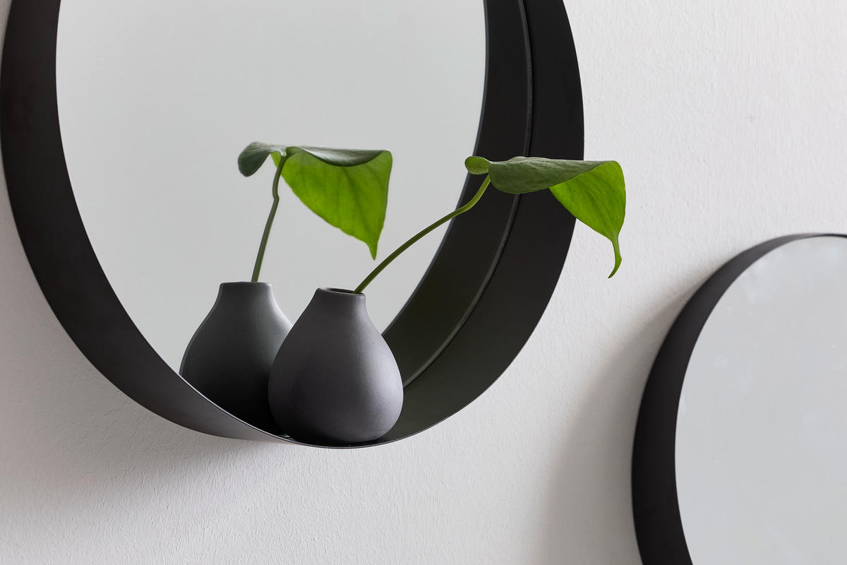 WANDSPIEGEL Schwarz  - Schwarz, Trend, Glas/Metall (40/40/8cm) - Landscape