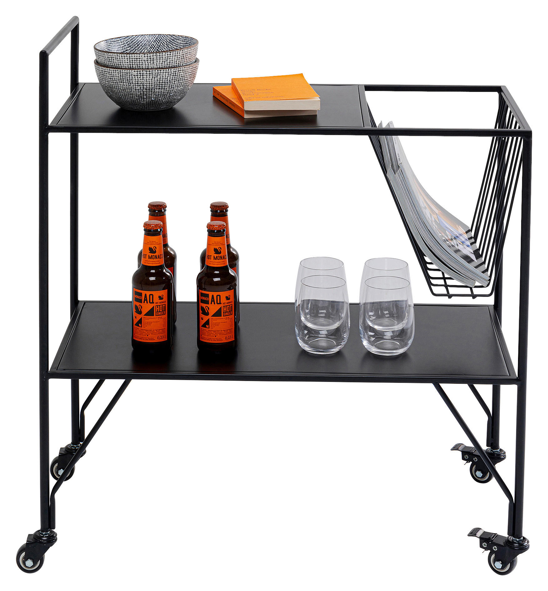 SERVIERWAGEN Schwarz  - Schwarz, Design, Kunststoff/Metall (68/33/75cm) - Kare-Design