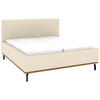POLSTERBETT 180/200 cm,  in Creme, Matratze, Lattenrost, Bettkasten, H2 + H3 = mittel + fest  - Creme/Graphitfarben, Design, Holz/Textil (180/200cm) - Musterring