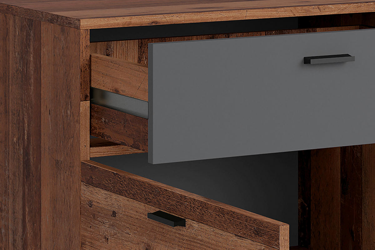 SIDEBOARD Jackson  in 98/85/40 cm  - Anthrazit/Schwarz, Design, Holzwerkstoff/Kunststoff (98/85/40cm) - MID.YOU
