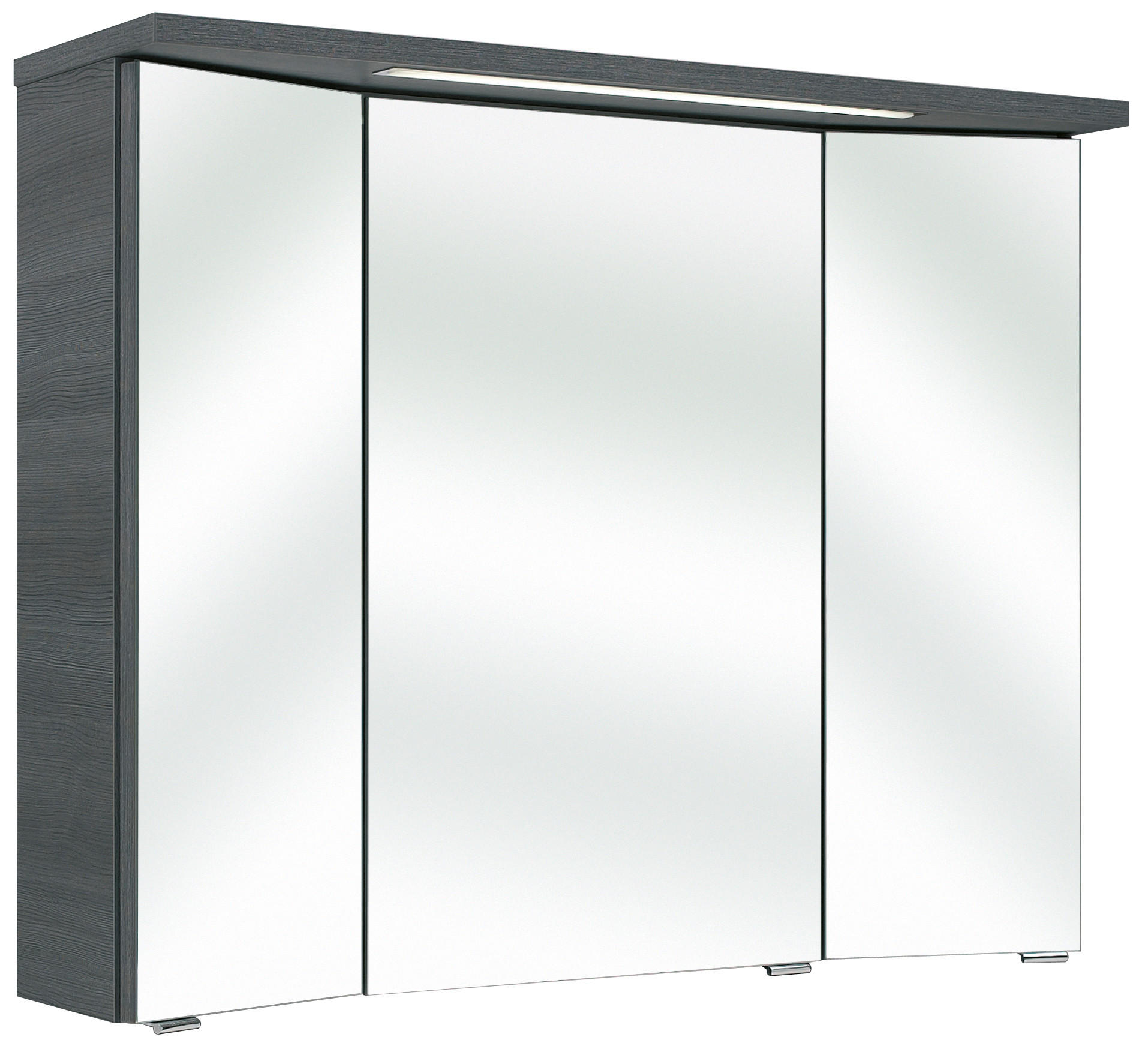 OMARA Z OGLEDALOM 90/72/20 cm  - barve kroma/barve grafita, Konvencionalno, steklo/leseni material (90/72/20cm) - Xora