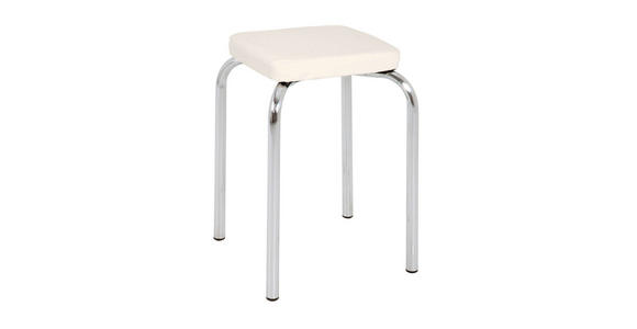 STAPELHOCKER Chromfarben, Weiß - Chromfarben/Weiß, Basics, Kunststoff/Metall (36/49/36cm) - Carryhome