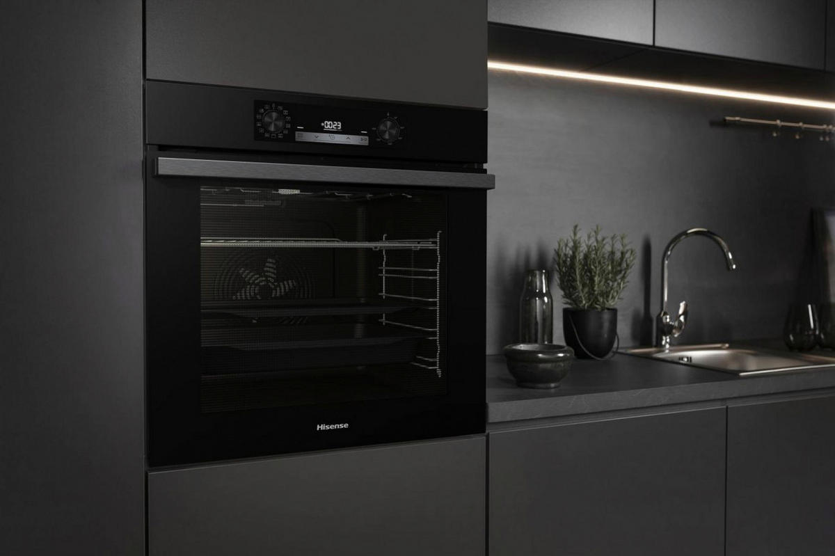 EINBAUBACKOFEN O65226ABS  - Schwarz, Basics, Glas/Metall (59,5/59,5/56,4cm) - Hisense