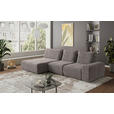 ECKSOFA in Velours Braun  - Schwarz/Braun, Design, Kunststoff/Textil (174/342cm) - Xora