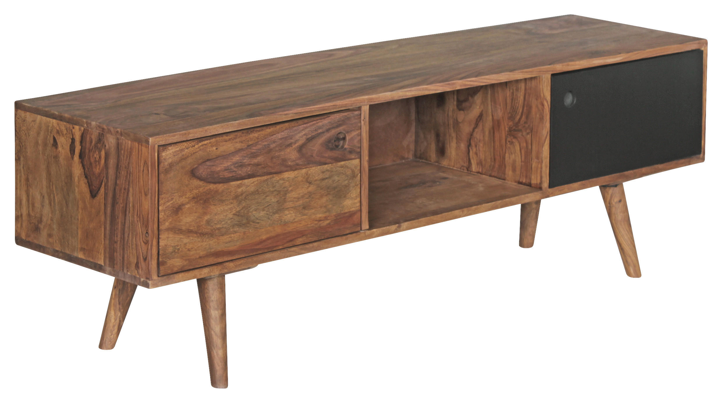 LOWBOARD  in 140/45/35 cm  - Sheeshamfarben/Schwarz, Design, Holz (140/45/35cm) - MID.YOU