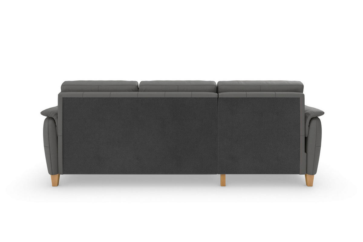 ROHOVÁ SEDAČKA, koža, mokka - farba duba/mokka, Basics, koža/drevo (163/244cm) - Sit & More