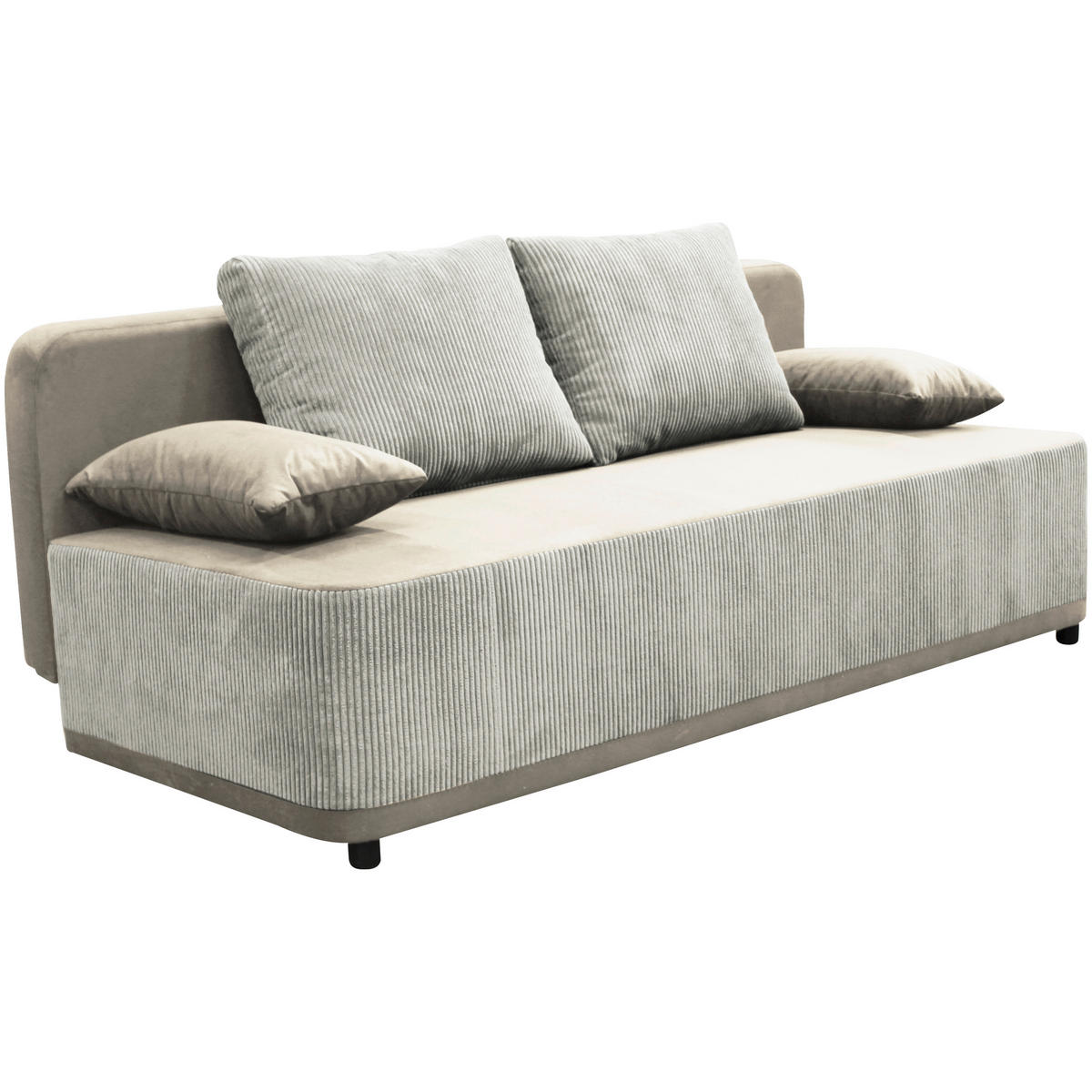 SCHLAFSOFA Velours Creme  - Creme/Schwarz, Design, Kunststoff/Textil (197/90/83cm) - MID.YOU
