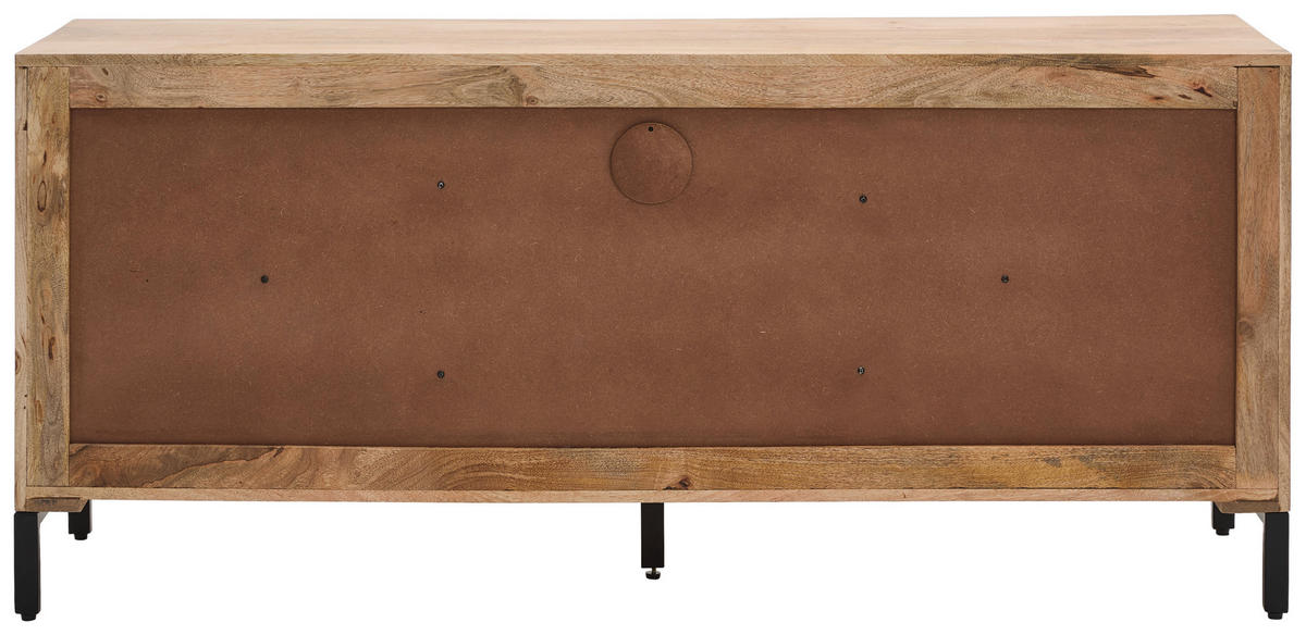 LOWBOARD Ankara  in 157/68/42 cm  - Schwarz/Naturfarben, KONVENTIONELL, Holz/Metall (157/68/42cm) - Livetastic