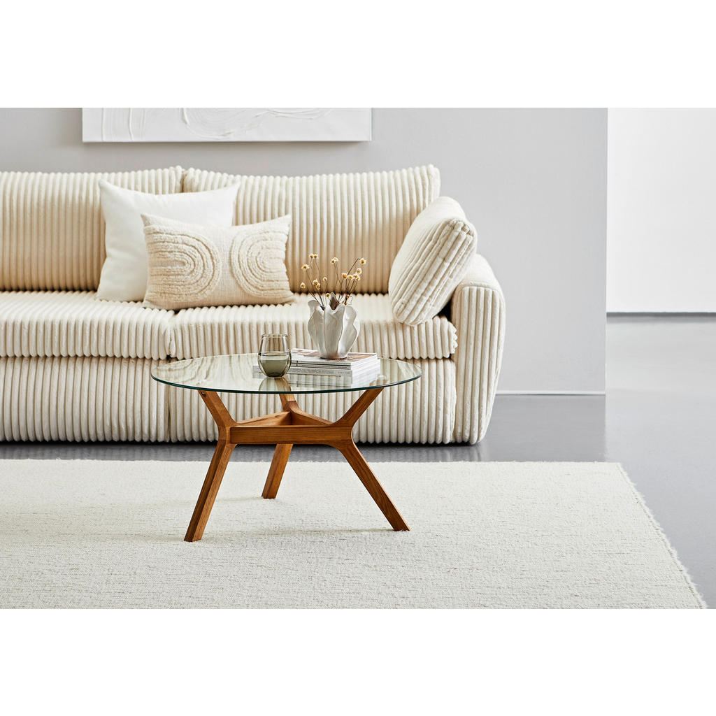 Thumbnail - Mid.you Couchtisch, Eiche, Holz, Glas, Eiche, massiv, rund, eckig, 80x45x80 cm, Wohnzimmer, Wohnzimmertische, Couchtisch...