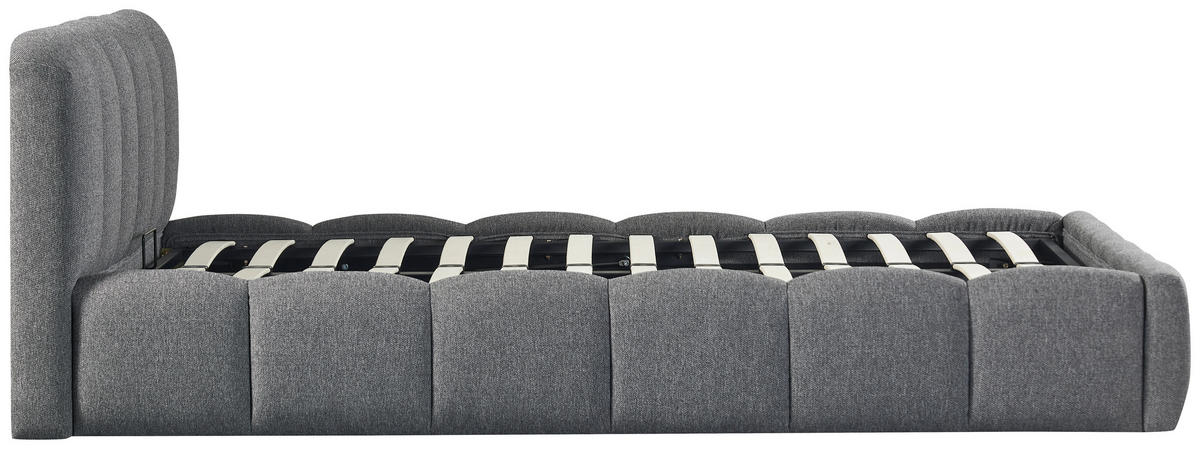 POLSTERBETT 140/200 cm  Grau  - Schwarz/Naturfarben, Modern, Holz/Kunststoff (140/200cm) - Livetastic