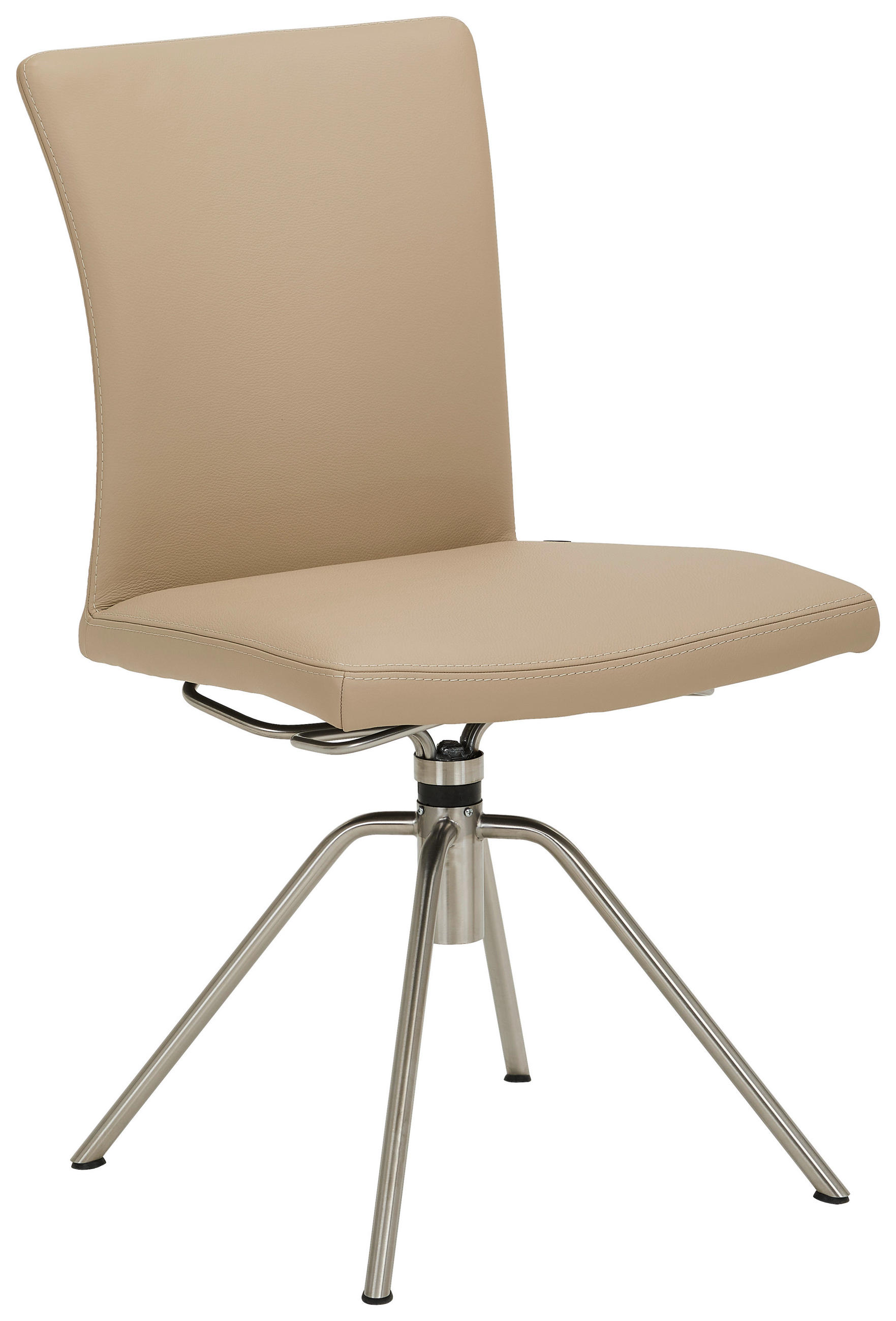 STUHL Echtleder Beige  - Beige, Design, Leder/Metall (52/91/58cm) - Musterring