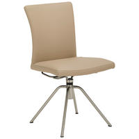 STUHL Echtleder Beige  - Beige, Design, Leder/Metall (52/91/58cm) - Musterring