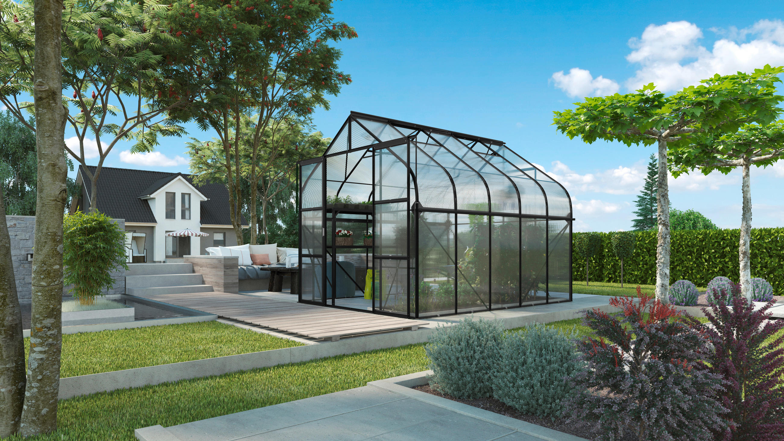 Gewächshausbausatz Diana 8300 Hkp4mm, Schwarz Set