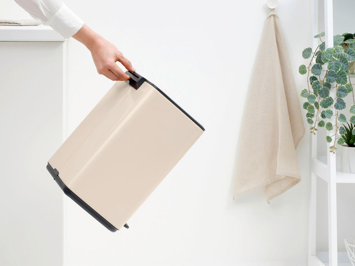 KOŠ S NOŽNOM PAPUČICOM  12 l  Bo  - bež/antracit, Design, metal/plastika (29/36,5/25,5cm) - Brabantia