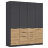 KLEIDERSCHRANK 181/210/54 cm,  in Eiche Artisan, Grau, 4-türig  - Eiche Artisan/Grau, KONVENTIONELL, Holzwerkstoff/Kunststoff (181/210/54cm) - James Wood