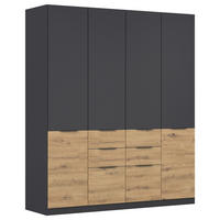 KLEIDERSCHRANK 181/210/54 cm,  in Grau, Eiche Artisan, 4-türig  - Eiche Artisan/Grau, KONVENTIONELL, Holzwerkstoff/Kunststoff (181/210/54cm) - James Wood