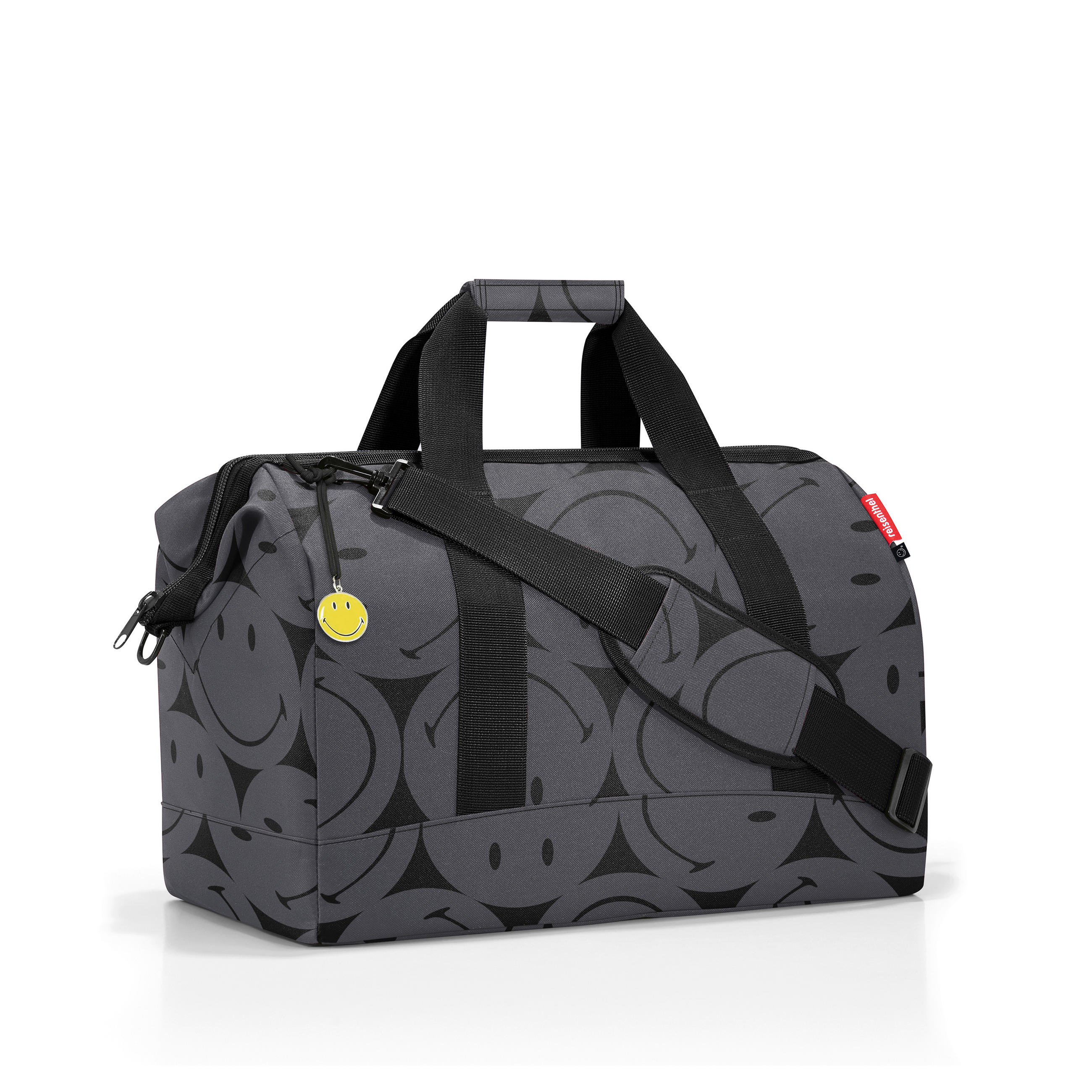 REISETASCHE Allrounder L smiley grey  - Anthrazit, Basics, Textil (48/39.5/29cm) - Reisenthel