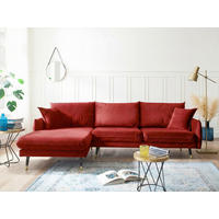 ECKSOFA Eckteil  ROSSANA-REC.2S Dunkelrot Samt  - Dunkelrot, MODERN, Holz/Textil (258/160cm) - MID.YOU