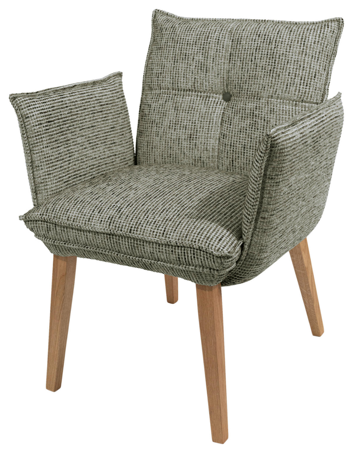 ARMLEHNSTUHL  in Chenille  - Eichefarben/Grün, KONVENTIONELL, Holz/Textil (72/86/65cm) - Valdera