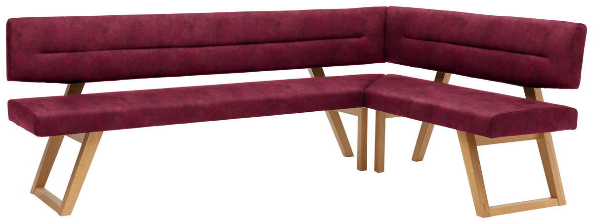 ECKBANK 235/155 cm  in Dunkelrot  - Eichefarben/Dunkelrot, KONVENTIONELL, Holz/Textil (235/155cm) - Dieter Knoll