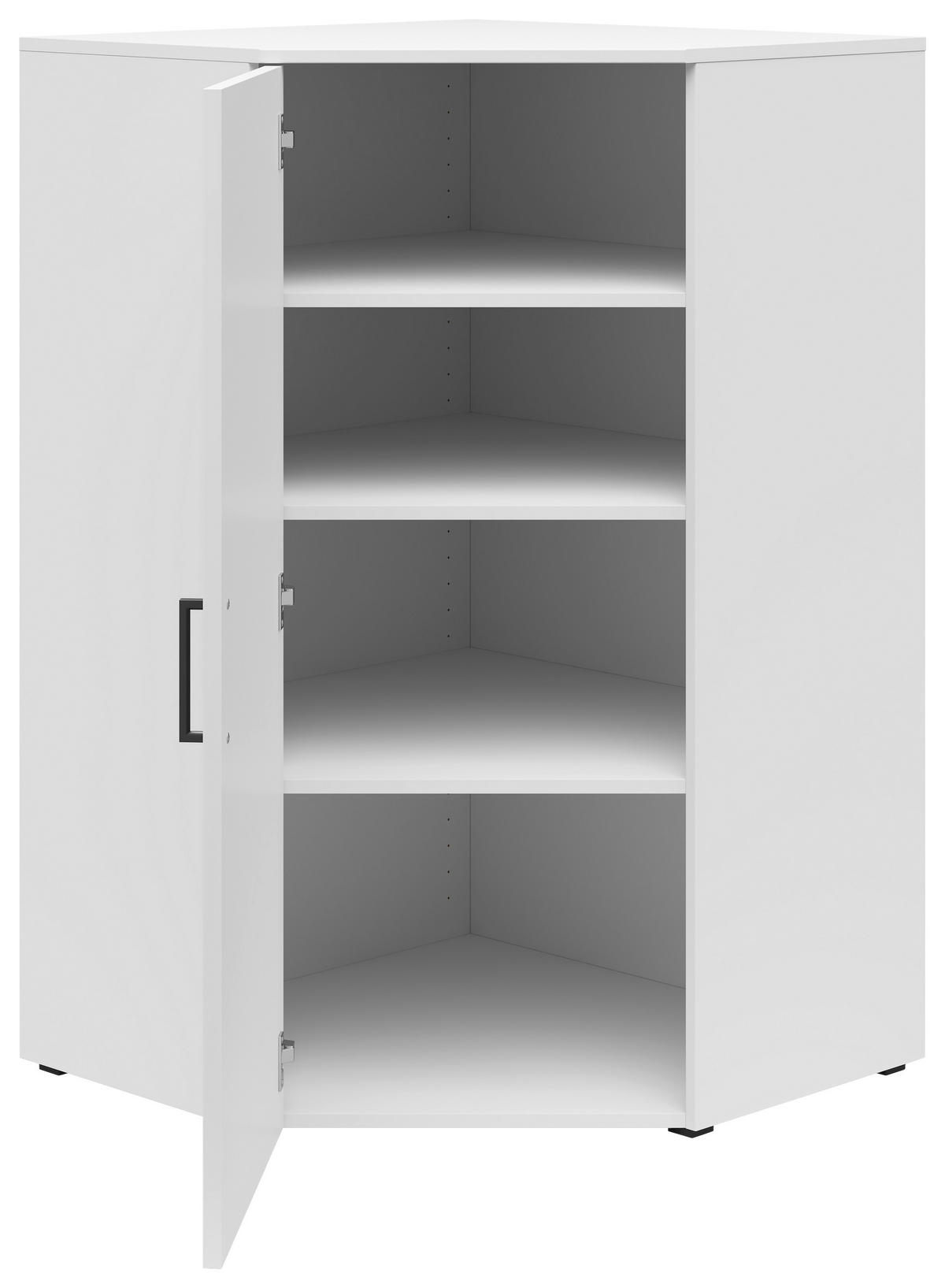 ECKKOMMODE 71,5/115/71,5 cm  in Weiss  - Weiss/Anthrazit, Modern, Holzwerkstoff/Kunststoff (71,5/115/71,5cm) - Carryhome