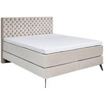 BOXSPRINGBETT 180/200 cm  in Beige  - Beige/Graphitfarben, Design, Textil/Metall (180/200cm) - Xora